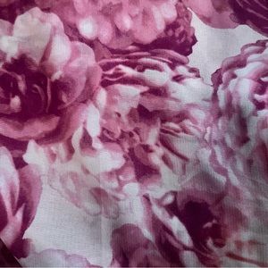 5’ 6” sheer spring / summer pink shawl with roses